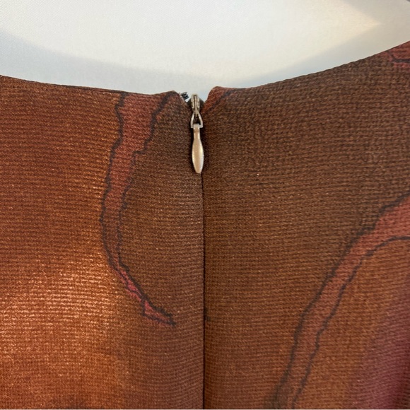 Vintage Lansford II Dress Drop Waist Batwing Sleeves Midi Plus Size 16 Brown Geo - Picture 7 of 7